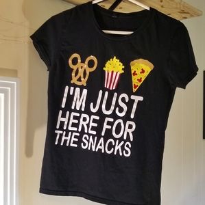 Just here for the snacks graphic t-shirt